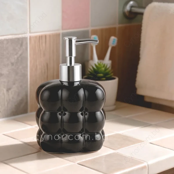 KC248-Quilted Design Ceramic Porcelain Soap Shampoo Lotion Dispenser (7)