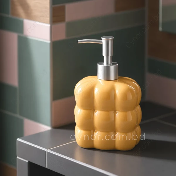 KC248-Quilted Design Ceramic Porcelain Soap Shampoo Lotion Dispenser (9)