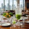 KC251-3L Premium Starburst Crystal-Cut Glass Beverage Dispenser with Polished Metal Spigot (1)