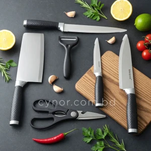 KC252-2-Bahui 6 Pcs Stainless Steel Kitchen Knife Set with Fiber Handle