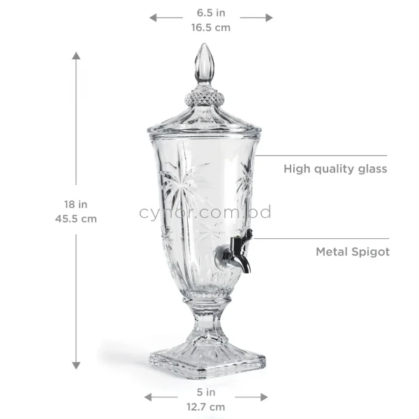 KC252-3L Premium Starburst Crystal-Cut Glass Beverage Dispenser with SS Metal Spigot (6)