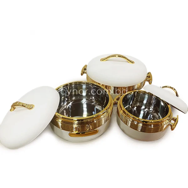 KC254-3-3-Piece Luxury Stainless Steel Insulated Hotpot Casserole Set with Golden Accents (3)