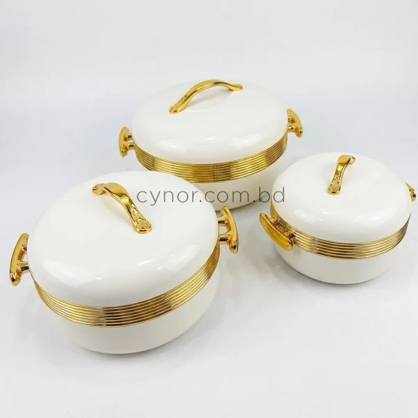 KC254-3-3-Piece Luxury Stainless Steel Insulated Hotpot Casserole Set with Golden Accents (5)