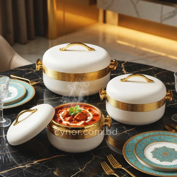 KC254-3-3-Piece Luxury Stainless Steel Insulated Hotpot Casserole Set with Golden Accents (8)