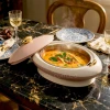 KC255-1-5L Luxury Oval Stainless Steel Insulated Casserole Hotpot Beige Color Golden Accent (1)