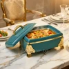 KC256-1-5L Luxury Teal Insulated Stainless Steel Thermoware Casserole Hotpot with Golden Accents (1)