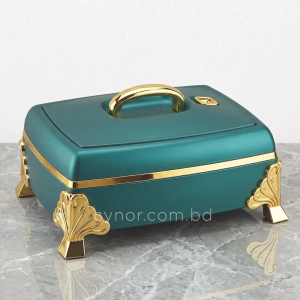 KC256-1-5L Luxury Teal Insulated Stainless Steel Thermoware Casserole Hotpot with Golden Accents (5)
