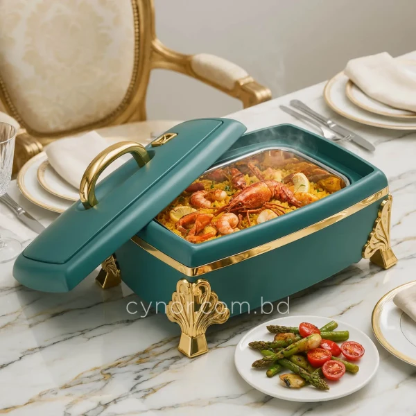 KC256-1-5L Luxury Teal Insulated Stainless Steel Thermoware Casserole Hotpot with Golden Accents (8)