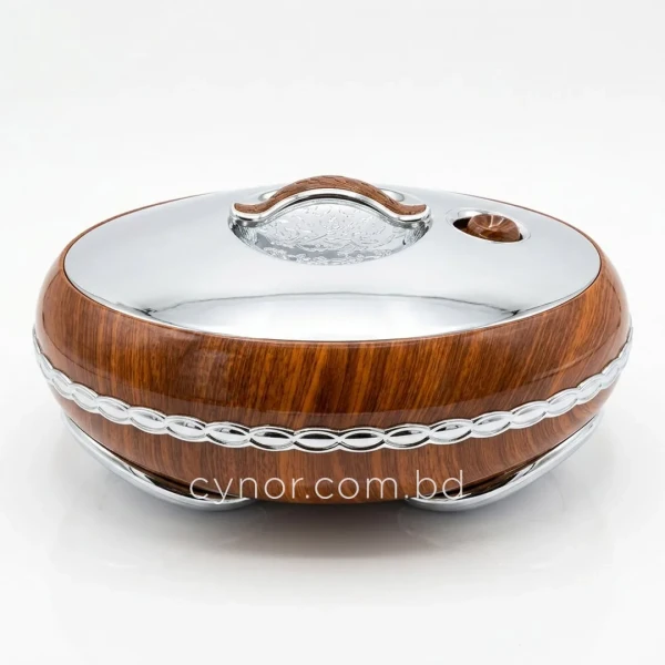 KC257-3-4L Luxury Insulated Stainless Steel Thermoware Casserole Hotpot with Wooden Texture Effect (4)