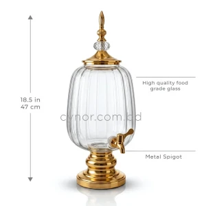 KC258-4L-Luxury-Glass-Beverage-Dispenser-with-Golden-Metal-Lid-and-Base