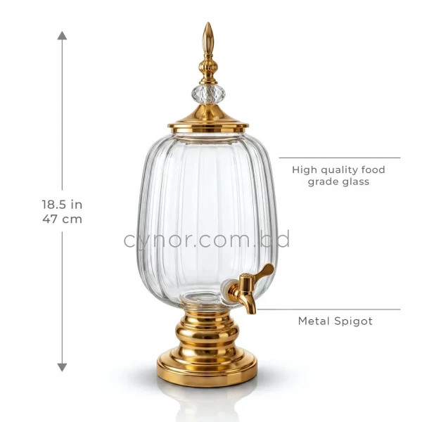 KC258-4L-Luxury-Glass-Beverage-Dispenser-with-Golden-Metal-Lid-and-Base