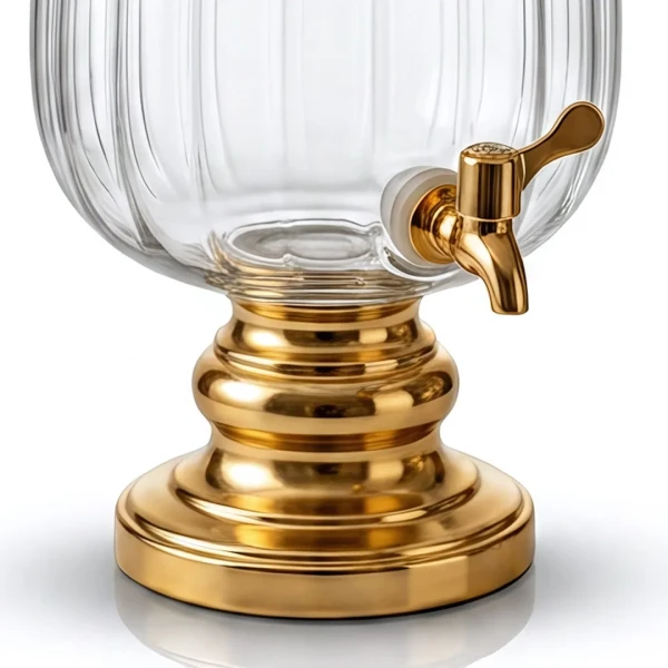 KC258-4L-Luxury-Glass-Beverage-Dispenser-with-Golden-Stainless-Steel-Lid-and-Base-4