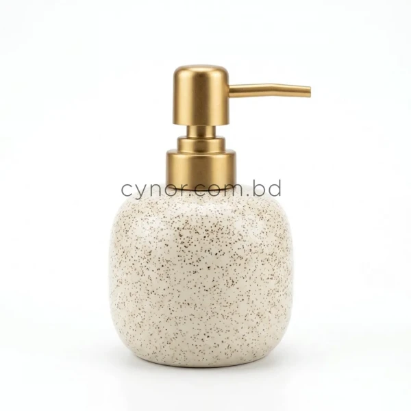 KC261-2-Nordic-Speckled-Ceramic-Soap-Dispenser-Cream-Body-with-Plastic-Golden-Pump-2