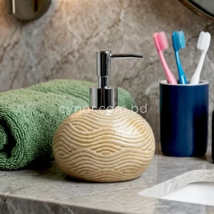 KC263-2-Brown-Pebble-Wave-Ceramic-Soap-Dispenser-with-Plastic-Chrome-Pump-2