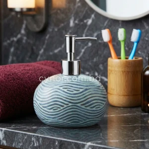 KC263-3-Ice-Blue-Pebble-Wave-Ceramic-Soap-Dispenser-with-Plastic-Chrome-Pump-2