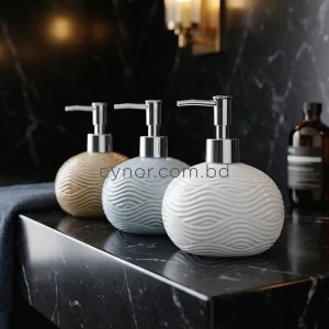 KC263-3-Pebble-Wave-Ceramic-Soap-Dispenser-with-Plastic-Chrome-Pump
