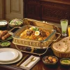 KC265-Premium-Square-Chafing-Dish-Food-Warmer-Golden-Metal-Frame-Tempered-Glass-and-Tealight-Candle-Heating-11