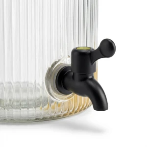 KC268-4L-Luxury-Ribbed-Glass-Beverage-Dispenser-with-Matte-Black-Stand-Decorative-Finial-Lid-4