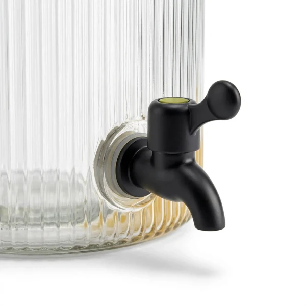 KC268-4L-Luxury-Ribbed-Glass-Beverage-Dispenser-with-Matte-Black-Stand-Decorative-Finial-Lid-4