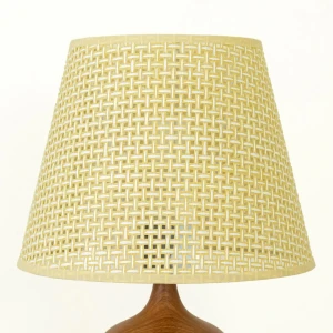 TL398-2-Metal Body Wooden Texture Table Lamp with Laminated Woven Fiber Pastel Yellow Shade (6)