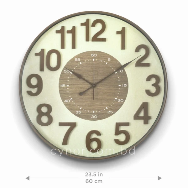 WC714-6-Antique Style Fiber Wall Clock with 3D Raised Numerals and Glass Dial (2)