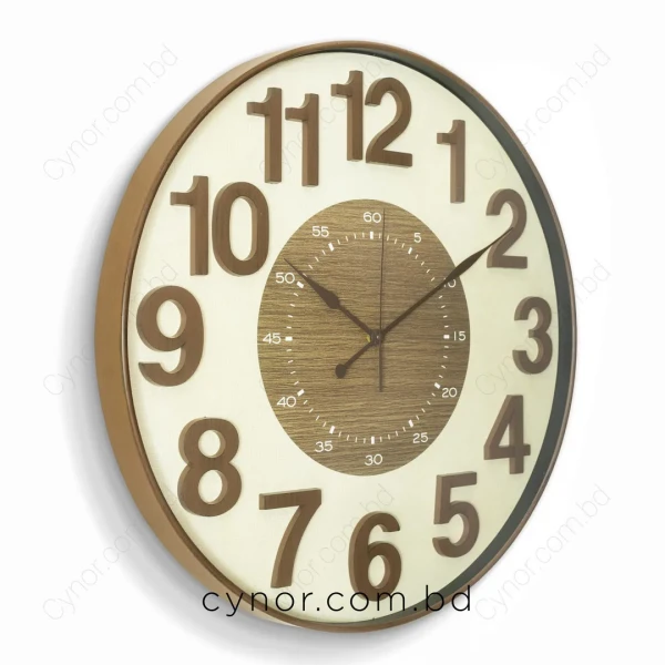 WC714-6-Antique Style Fiber Wall Clock with 3D Raised Numerals and Glass Dial (3)