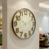 WC714-8-Antique Design Fiber Wall Clock with 3D Raised Numerals and Glass Dial (1)