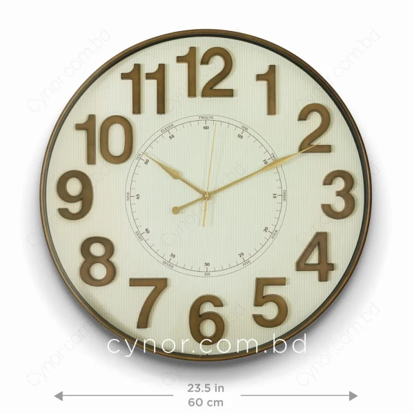 WC714-8-Antique Design Fiber Wall Clock with 3D Raised Numerals and Glass Dial (3)