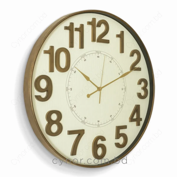 WC714-8-Antique Design Fiber Wall Clock with 3D Raised Numerals and Glass Dial (4)