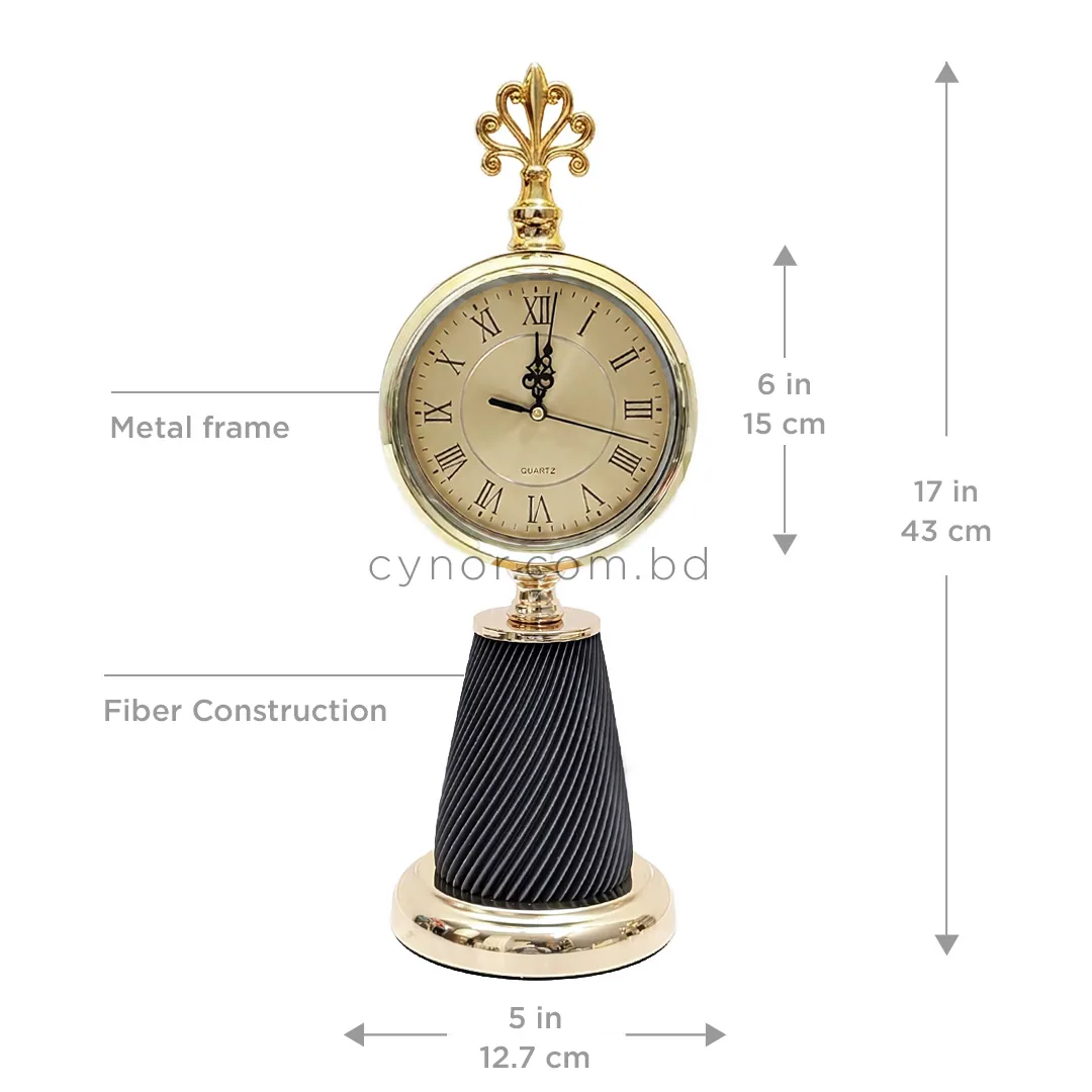 WC769-Black-Vintage Ornate Golden Black Color Fiber Table Clock with Metal base and Glass Dial (3) WC769-Black-Vintage Ornate Golden Black Color Fiber Table Clock with Metal base and Glass Dial (3)