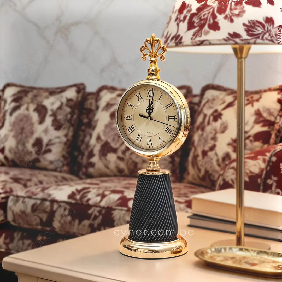 WC769-Black-Vintage Ornate Golden Black Color Fiber Table Clock with Metal base and Glass Dial (6) WC769-Black-Vintage Ornate Golden Black Color Fiber Table Clock with Metal base and Glass Dial (6)