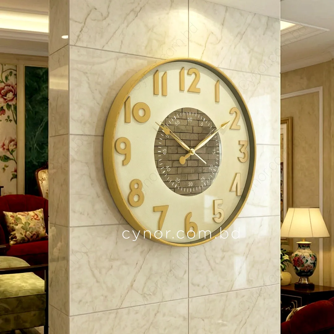 WC770-1-Antique Style Wall Clock with 3D Raised Numerals and Textured Brick Dial (1) WC770-1-Antique Style Wall Clock with 3D Raised Numerals and Textured Brick Dial (1)