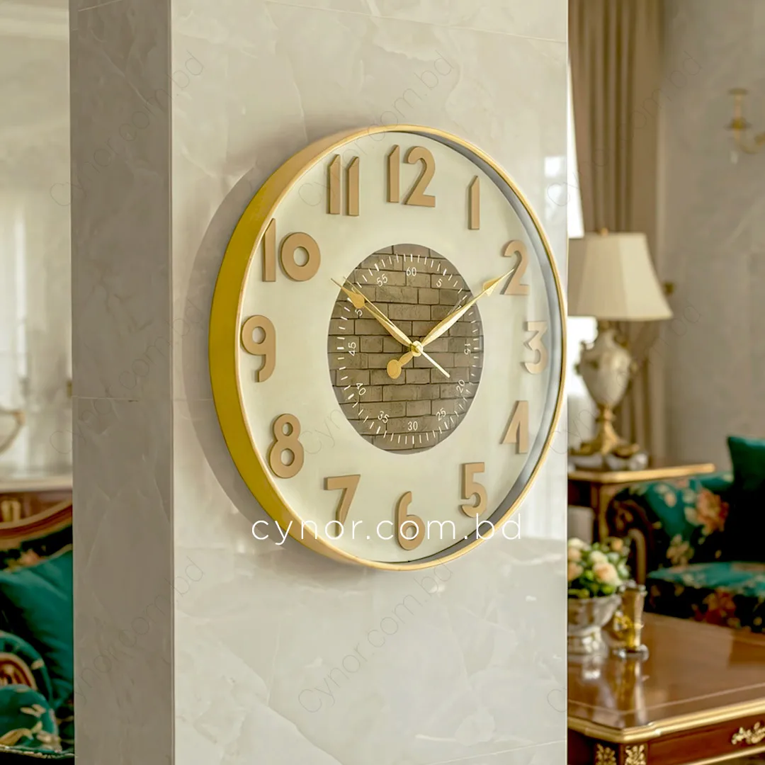 WC770-1-Antique Style Wall Clock with 3D Raised Numerals and Textured Brick Dial (2) WC770-1-Antique Style Wall Clock with 3D Raised Numerals and Textured Brick Dial (2)