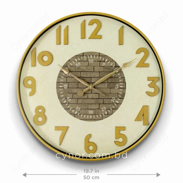 WC770-1-Antique Style Wall Clock with 3D Raised Numerals and Textured Brick Dial (3)
