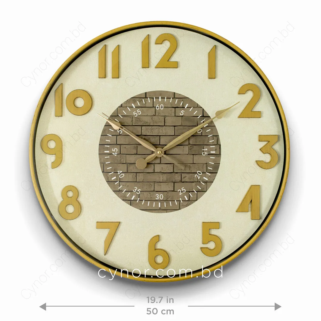 WC770-1-Antique Style Wall Clock with 3D Raised Numerals and Textured Brick Dial (3) WC770-1-Antique Style Wall Clock with 3D Raised Numerals and Textured Brick Dial (3)