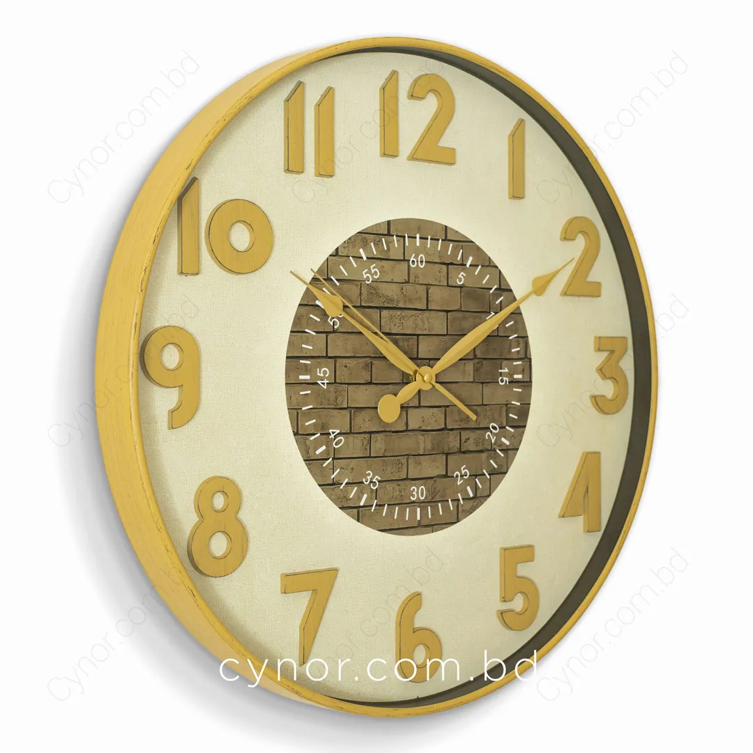WC770-1-Antique Style Wall Clock with 3D Raised Numerals and Textured Brick Dial (4) WC770-1-Antique Style Wall Clock with 3D Raised Numerals and Textured Brick Dial (4)