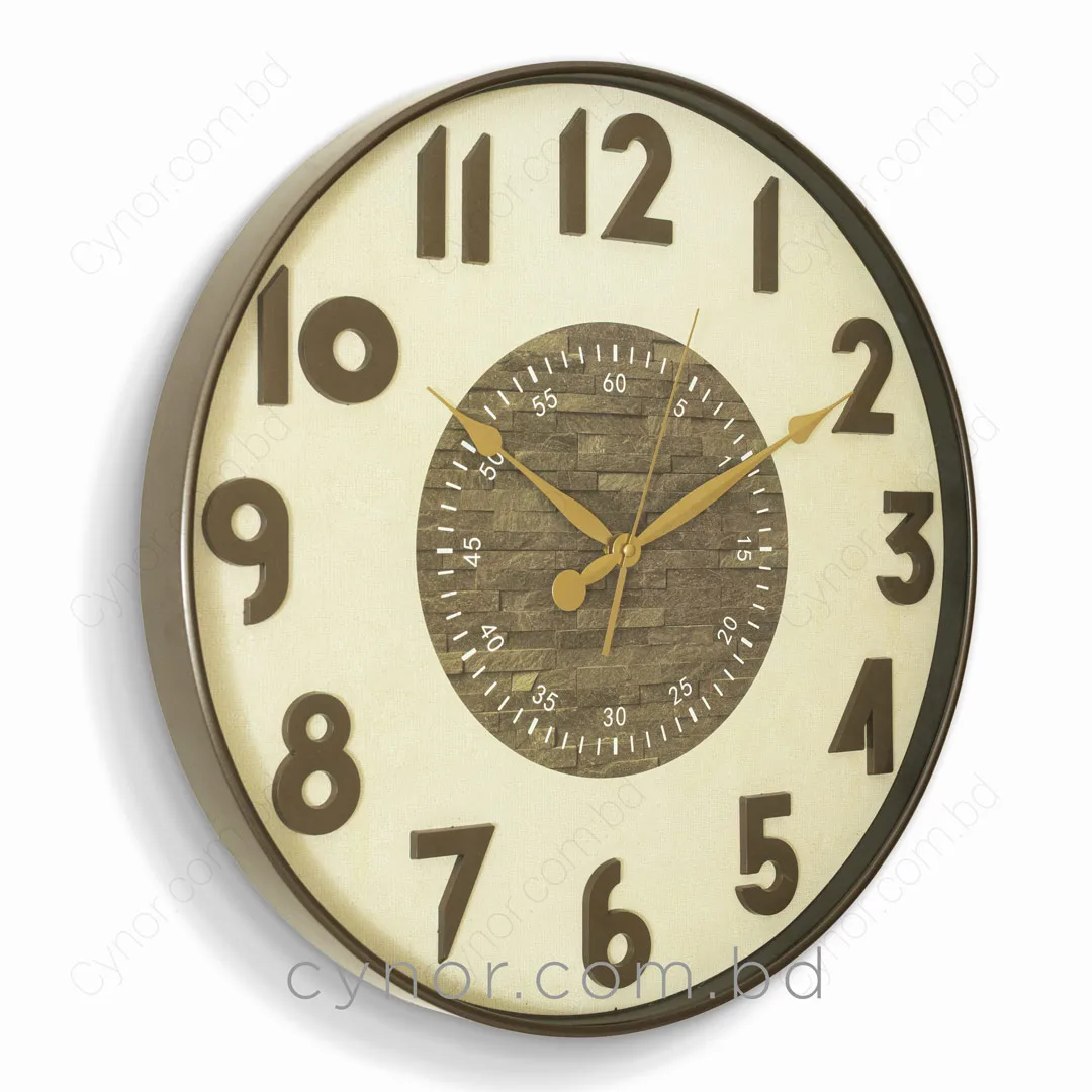 WC770-2-Antique Style Chocolate Brown Wall Clock with 3D Raised Numerals and Textured Dial (3) WC770-2-Antique Style Chocolate Brown Wall Clock with 3D Raised Numerals and Textured Dial (3)