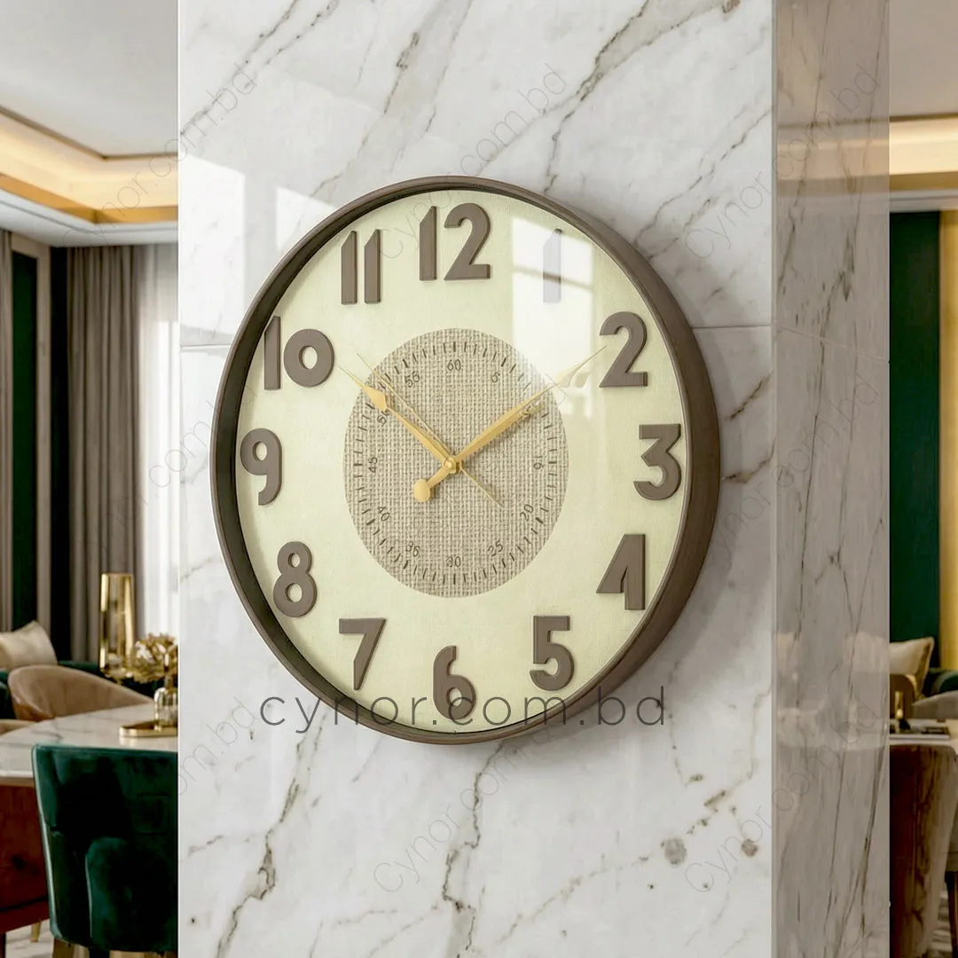 WC770-3-Antique Style Chocolate Brown Wall Clock with 3D Raised Numerals Knot Textured Dial (1) WC770-3-Antique Style Chocolate Brown Wall Clock with 3D Raised Numerals Knot Textured Dial (1)