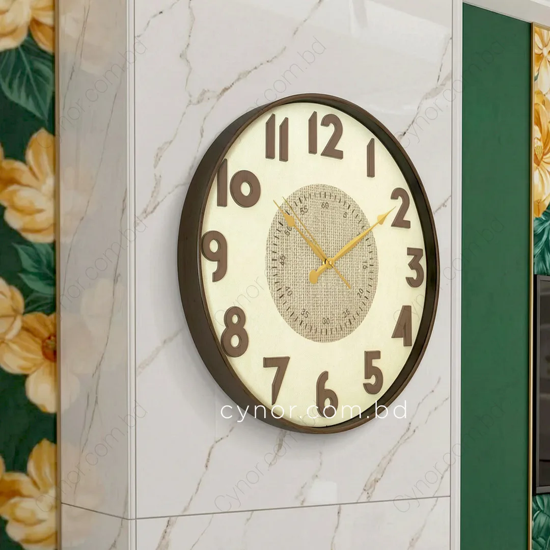 WC770-3-Antique Style Chocolate Brown Wall Clock with 3D Raised Numerals Knot Textured Dial (2) WC770-3-Antique Style Chocolate Brown Wall Clock with 3D Raised Numerals Knot Textured Dial (2)