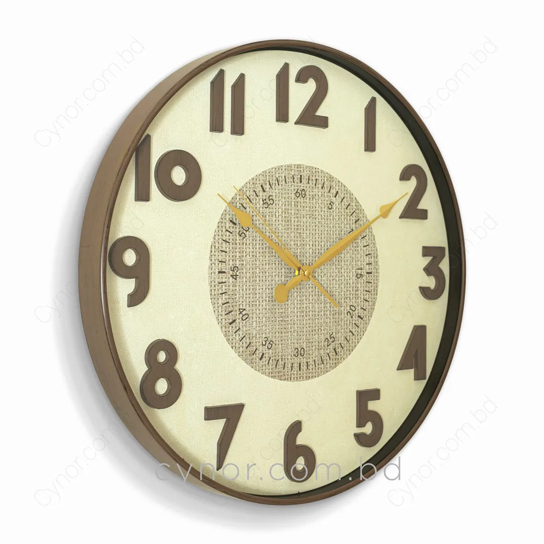 WC770-3-Antique Style Chocolate Brown Wall Clock with 3D Raised Numerals Knot Textured Dial (4) WC770-3-Antique Style Chocolate Brown Wall Clock with 3D Raised Numerals Knot Textured Dial (4)