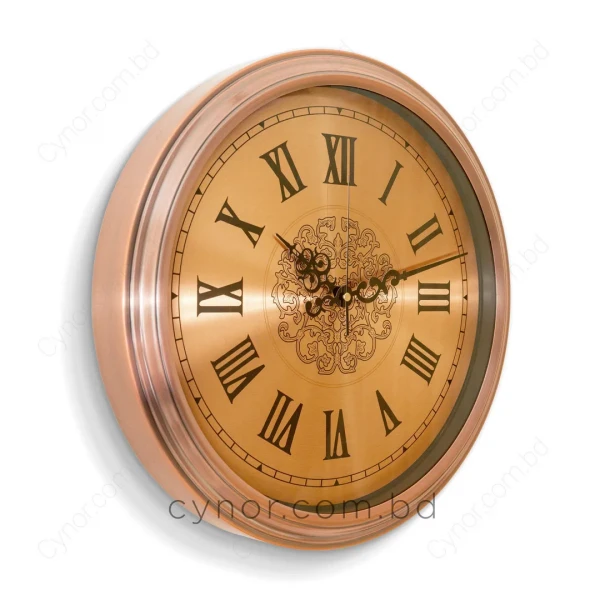 WC771-1-Premium Metal Roman Numeral Wall Clock with Filigree Center and Glass Dial (4)