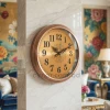 WC771-2-Metal Body Antique Style Copper Wall Clock with Filigree Center and Glass Dial (1)