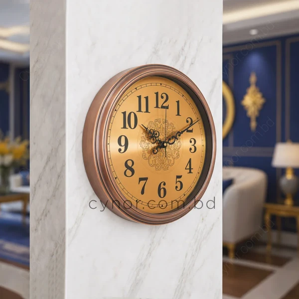 WC771-2-Metal Body Antique Style Copper Wall Clock with Filigree Center and Glass Dial (2)