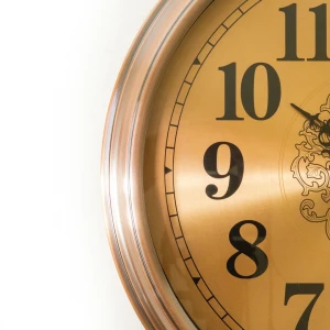 WC771-2-Metal Body Antique Style Copper Wall Clock with Filigree Center and Glass Dial (5)
