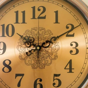 WC771-2-Metal Body Antique Style Copper Wall Clock with Filigree Center and Glass Dial (6)