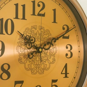 WC771-2-Metal Body Antique Style Copper Wall Clock with Filigree Center and Glass Dial (7)