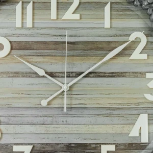 WC772-2-Floral Ornate Ash Blue Wall Clock with Wooden Pattern Dial and Fiber Frame (5)