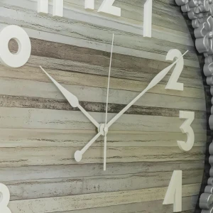 WC772-2-Floral Ornate Ash Blue Wall Clock with Wooden Pattern Dial and Fiber Frame (6)