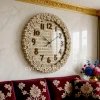 WC772-3-Floral Ornate Cream Wall Clock with Brick Pattern Dial and Fiber Frame (1)