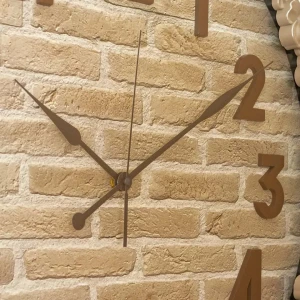 WC772-3-Floral Ornate Cream Wall Clock with Brick Pattern Dial and Fiber Frame (7)